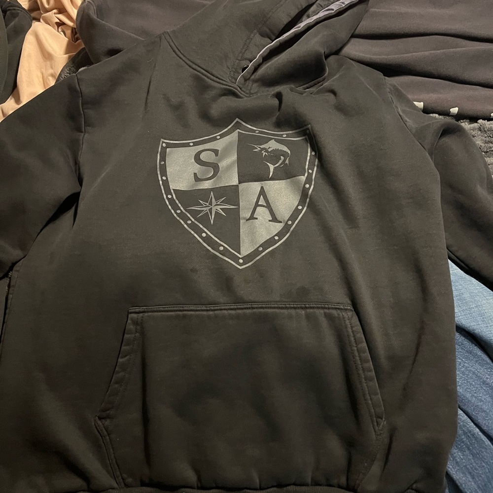 S/A Company Black Hoodie with Shield Design